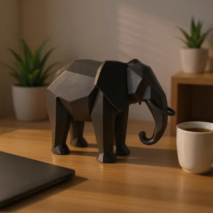 Low Poly Elefant Skulptur