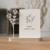 Kartenhalter für Fotos in Beige mit zartem Blumenmotiv und Postkarte