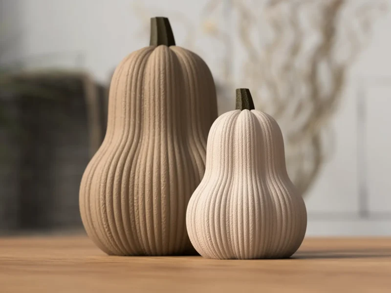 Butternut Pumpkin Deko-Kürbis mit strukturierter Oberfläche