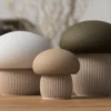 Japandi Pilze in drei Grössen mit matten Naturfarben